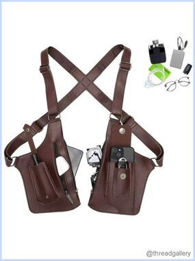 Anti-Pickpocket Hidden Strap Wallet PU Leather Crossbody Bag Tactical